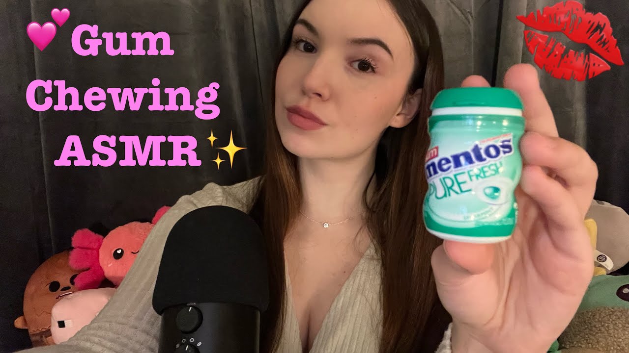 Extreme Super Intense Chewing Gum ASMR 💕 + Kisses, Mouth Sounds & Random Thoughts Whispering 💋