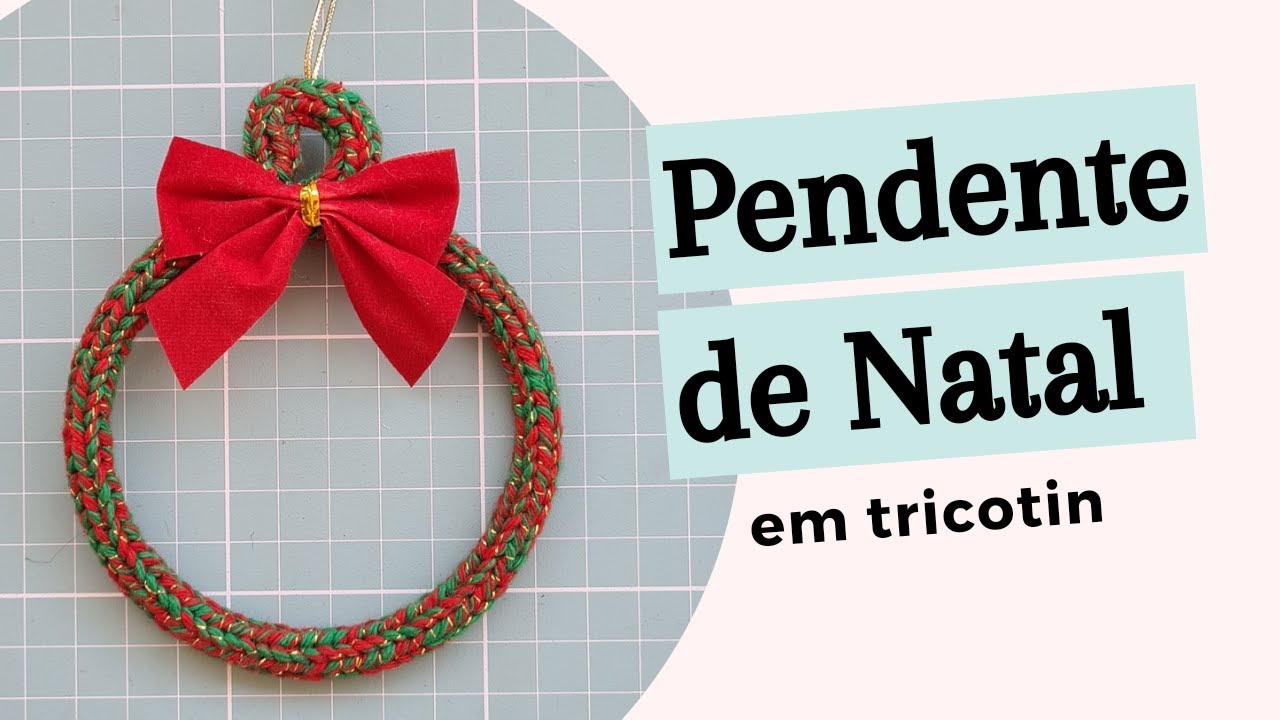 Pendente de Natal em tricotin