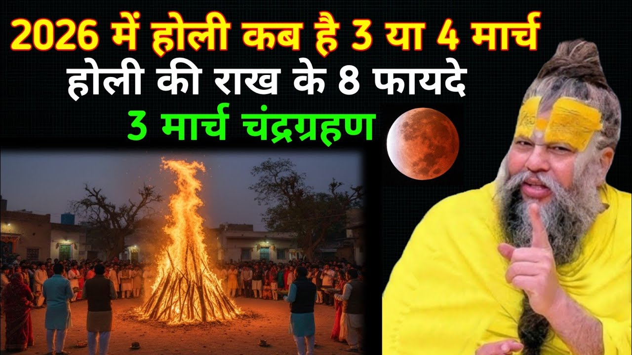 होलिका दहन कब है 3 या 4 मार्च होलिका दहन शुभ मुहूर्त, पूजा विधि, चंद्र ग्रहण कब से कब तक/#holi