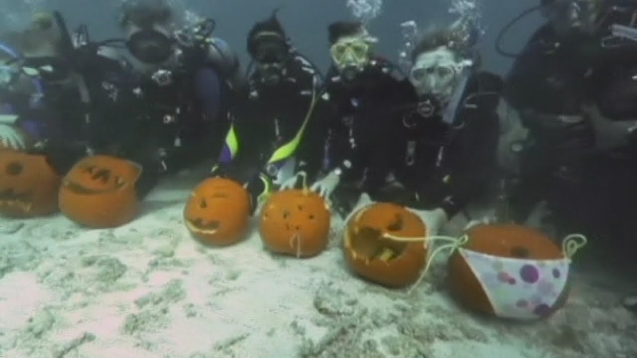 Scuba divers carve pumpkins underwater, plus other odd Halloween traditions