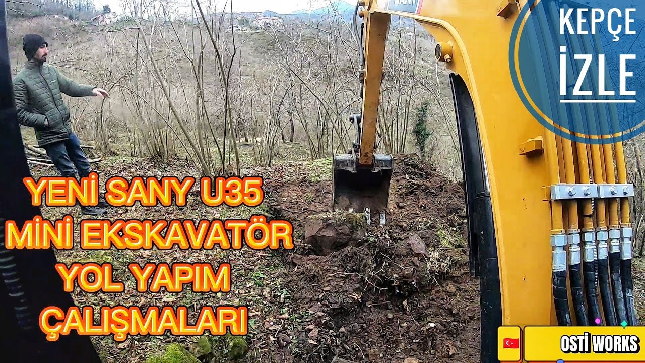 2022 YENİ SANY U35 mini ekskavatör (kepçe)ile toprak yol yapımı/how to digging soils excavator truck