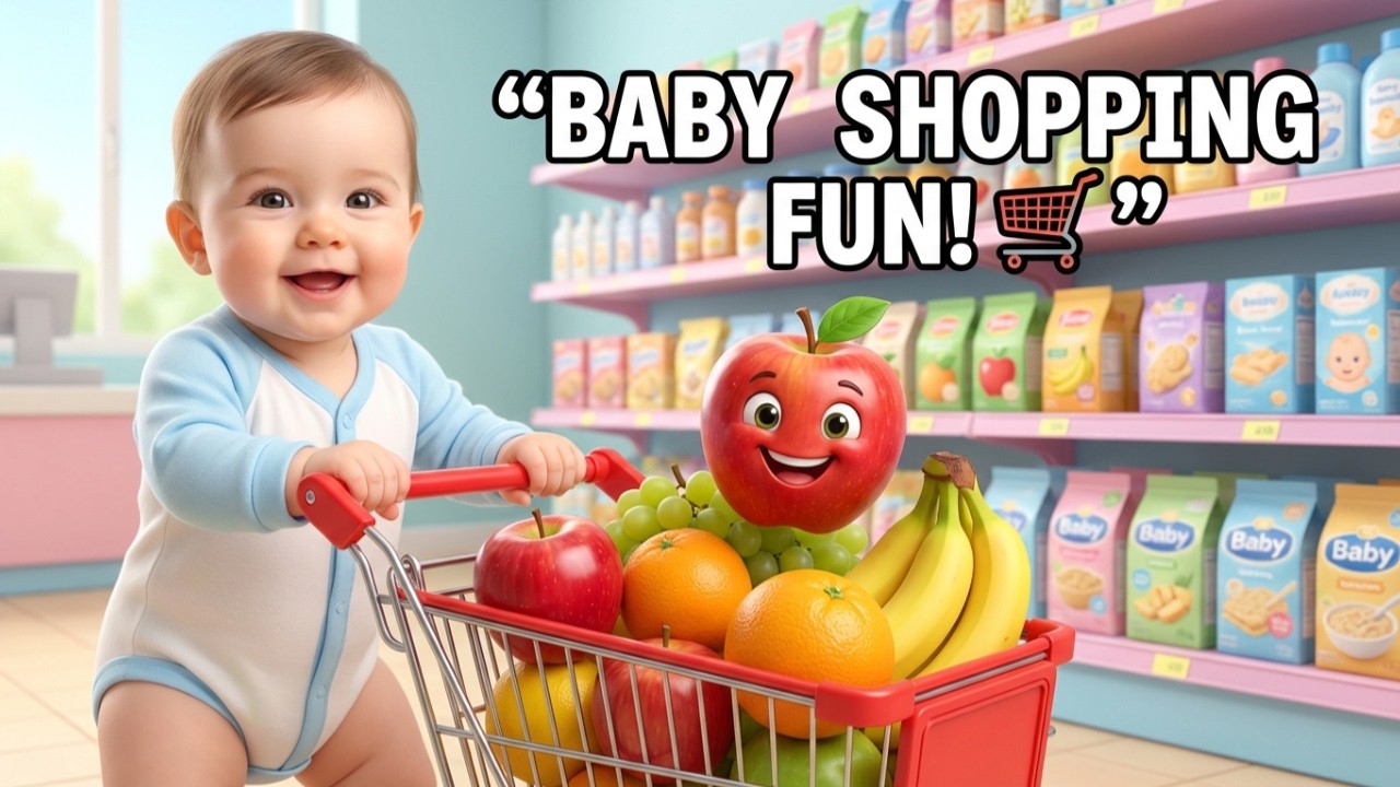 “Baby at the Supermarket 🛒🍎 | Fun Shopping Kids Song”
