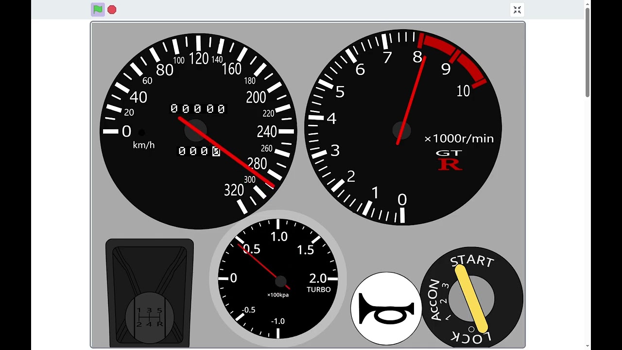 R33 GTR Speedometer スピードメーター on Scratch