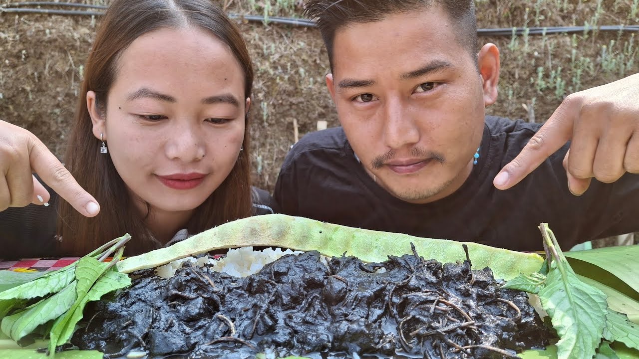 Eating Smoke beef mukbang with black sasemi and yongchak // lotha naga favourite // naga food 
