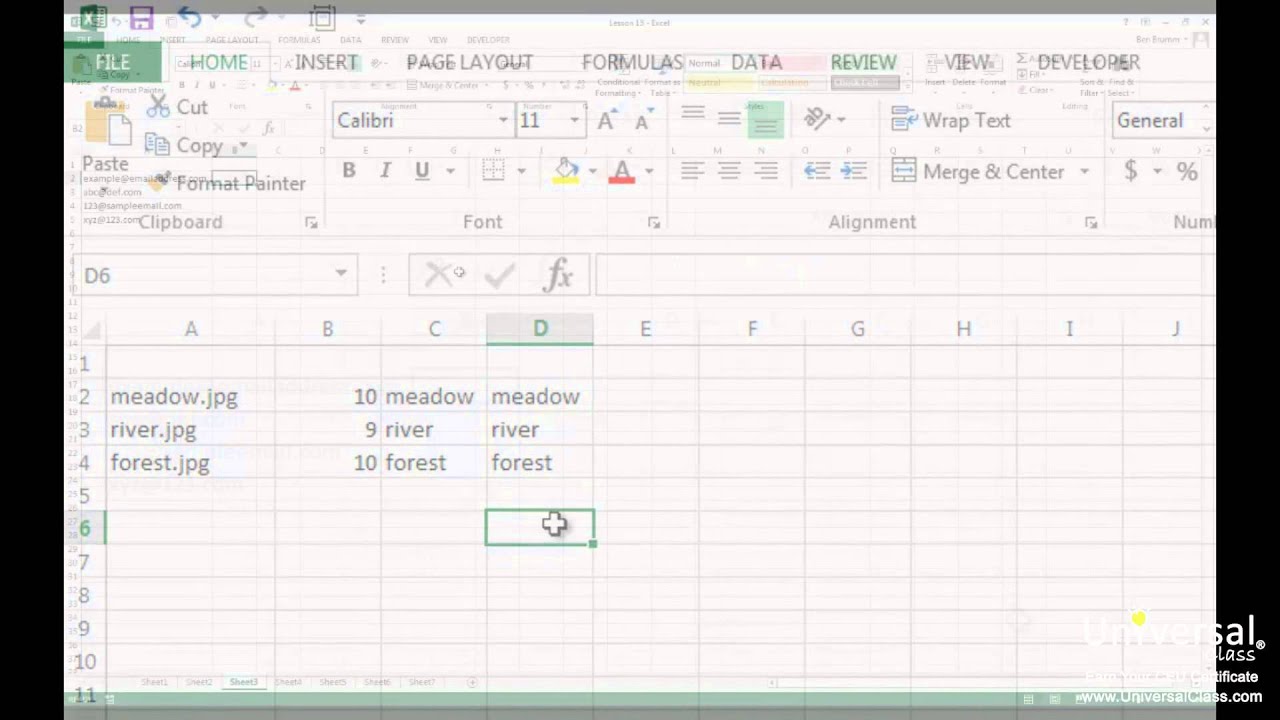Manipulating Text Tutorial in Excel 2013