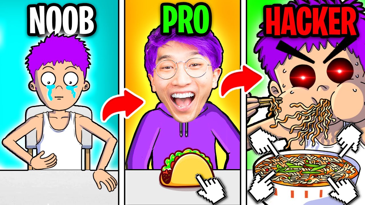 Можем ли мы съесть 999,999,999 ЕДЫ в FOOD FIGHTER CLICKER!? (NOOB против PRO против HACKER!)