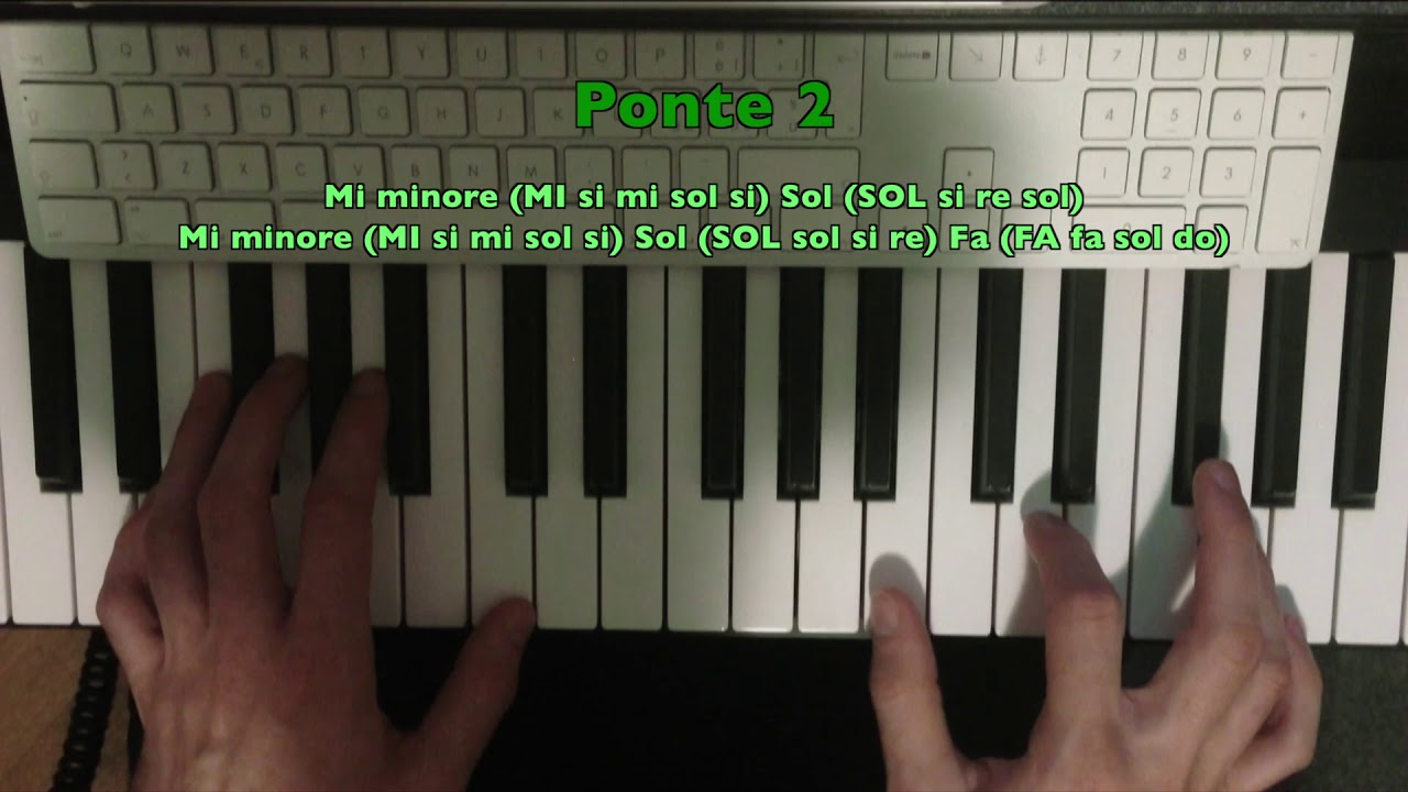 Del Verde CALCUTTA  Piano Solo Tutorial Karaoke (spartito e file midi gratis)