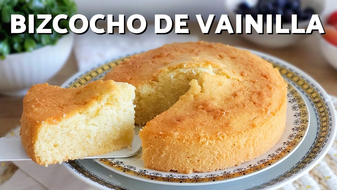 TORTA de VAINILLA ESPONJOSA 🍰🥰 - &iexcl;BIZCOCHO F&Aacute;CIL y H&Uacute;MEDO!