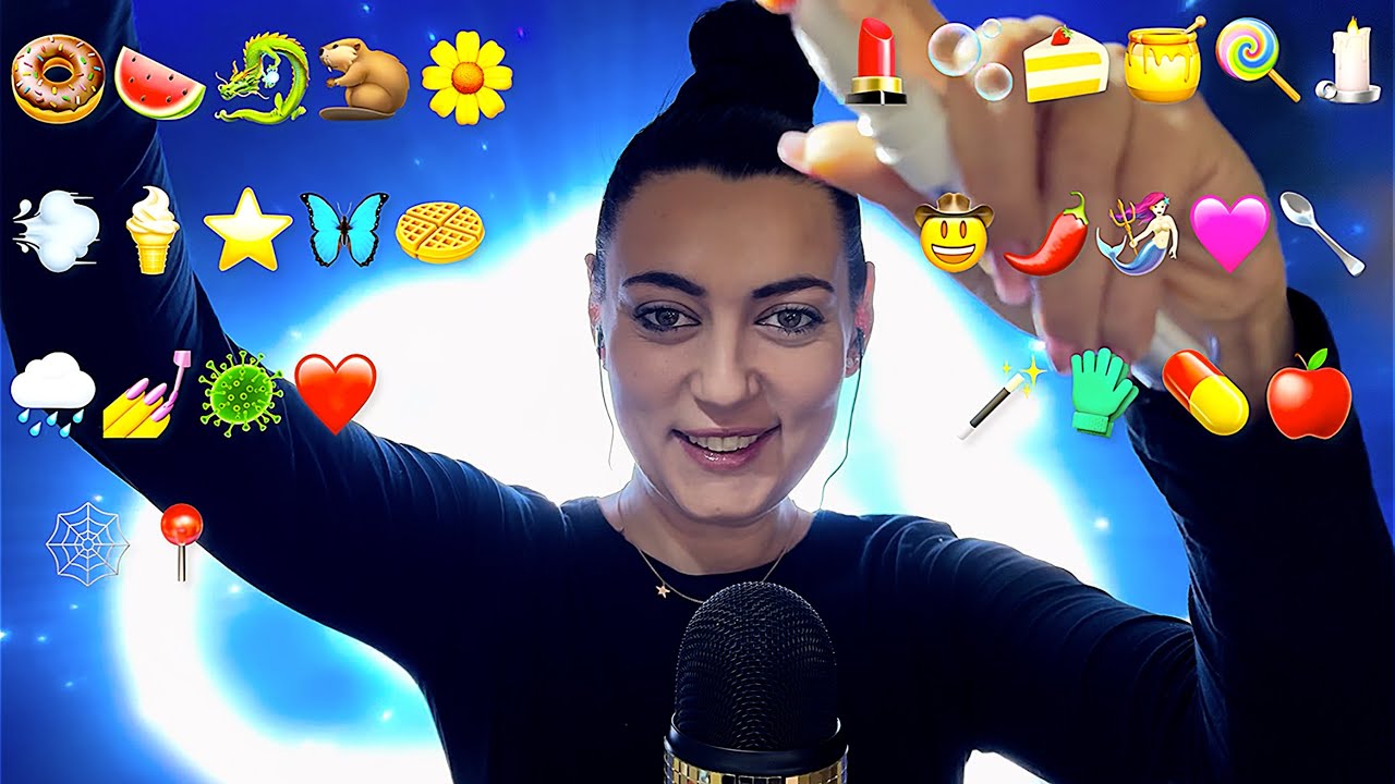 ASMR Emoji Challenge 😍🎧 | Tapping, Mouth Sounds, Visual Triggers | Relaxing ASMR