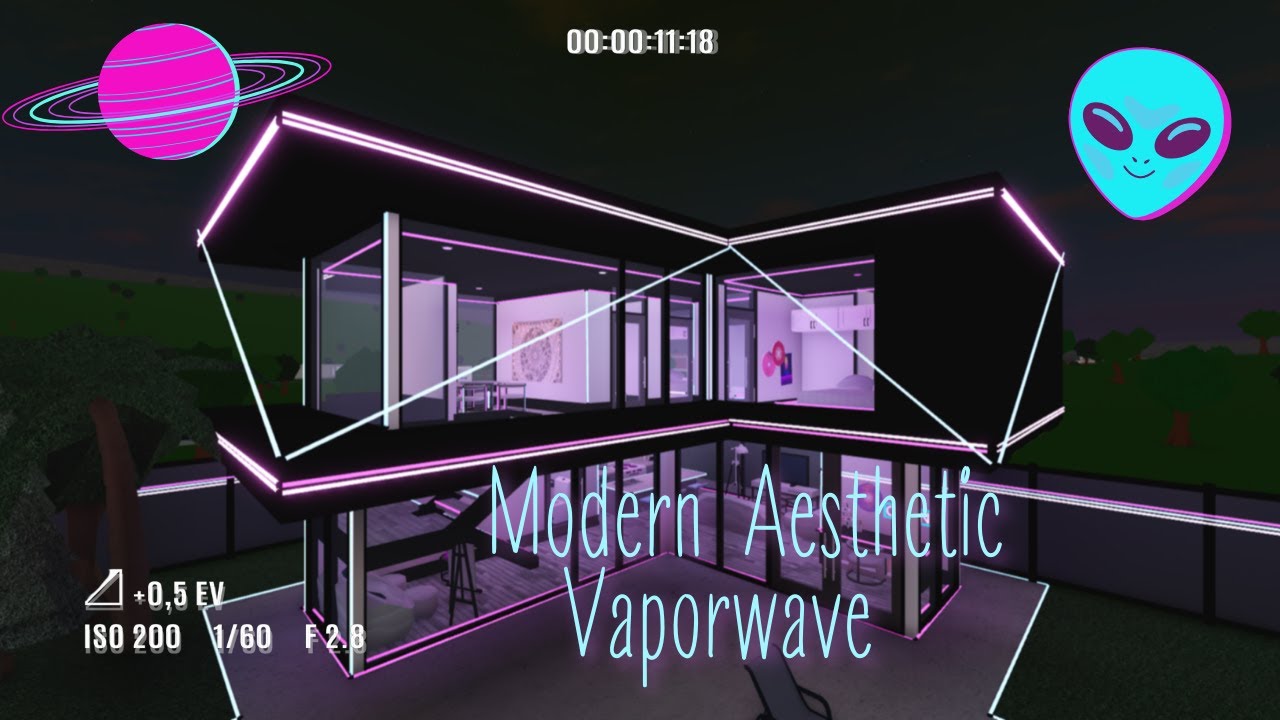 Minami Oroi Roblox Bloxburg SpeedBuild Neon Modern Aesthetic Vaporwave - April 3, 2021