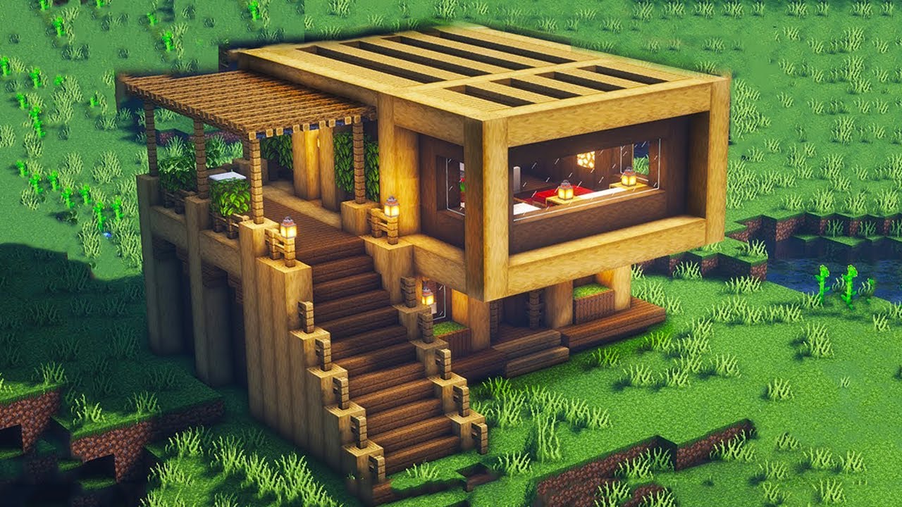 Minecraft Holzhaus bauen Tutorial 1.20 - Starter Haus bauen in Minecraft Survival Tutorial