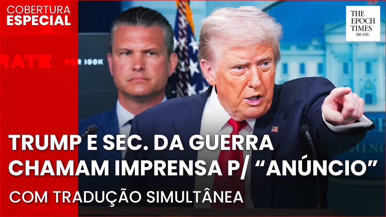 🔴 AGORA: Trump e Sec. da Guerra chamam imprensa p/ an&uacute;ncio | Tradu&ccedil;&atilde;o simultanea