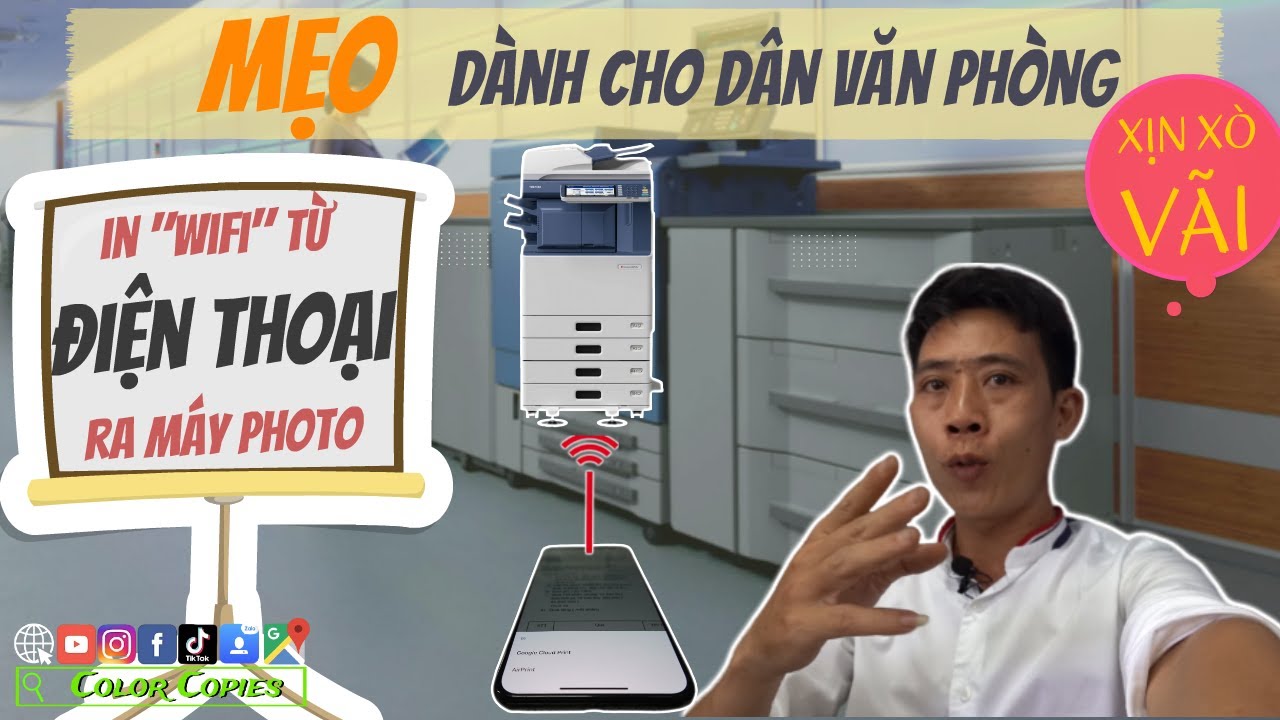 Cách in từ ĐIỆN THOẠI ra máy PHOTO siêu DỄ| Mẹo cho dân VĂN PHÒNG | Color Copies