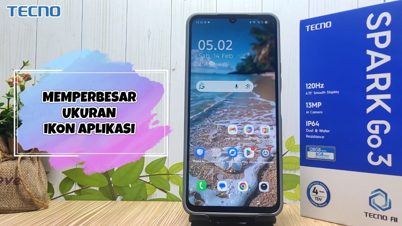 Cara Memperbesar Ukuran Ikon Aplikasi Di HP Tecno Spark Go 3