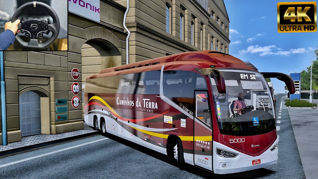 Smooth BUS Ride Through Extreme Narrow Roads  - Euro Truck Simulator 2 - Moza R5 Steering