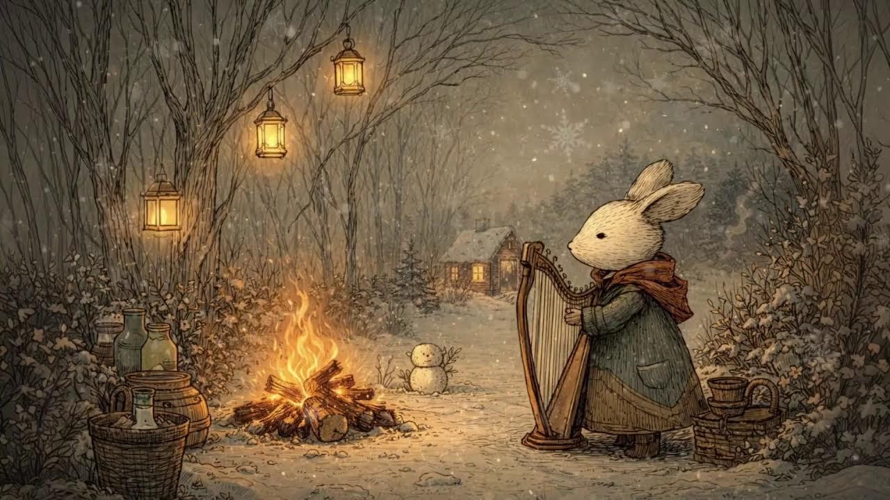 Harplight in the Winter Woods | A Quiet Lantern Tale in the Snow