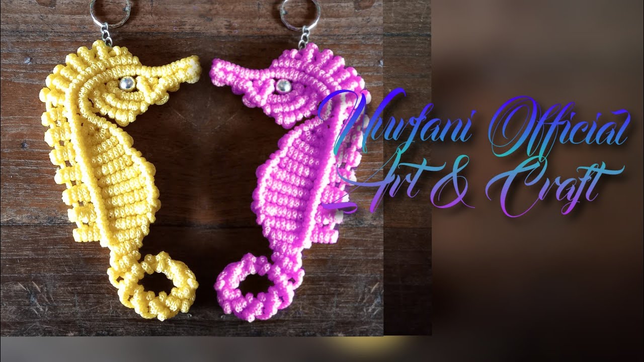 51) tutorial macrame keychain seahorse shape