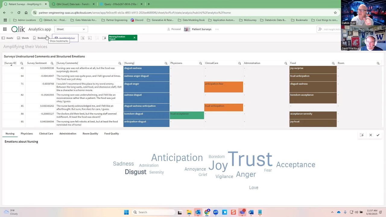 Turning unstructured Survey Comments into Structure with Qlik and Snowflake Cortex