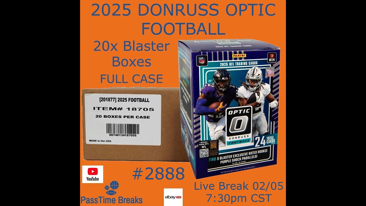 02/05 - DOWNTOWN HUNTING 2025 DONRUSS OPTIC NFL - 20x Blaster Box - 1x CASE #2888LIVE BREAK
