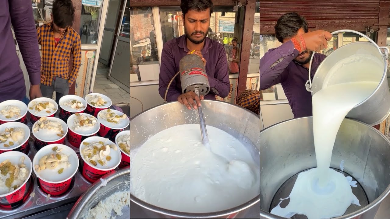 Massive making of Rabri Dry Fruit Lassi in Lucknow 😍😍 Isko Pikar Garmiyo m Mja aa Jyega 🤩🤩