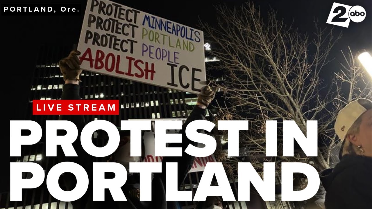 Protesters gather ahead of march to Portland ICE facility, following recent federal agent shootings