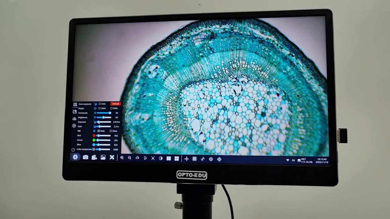 ECE Opto-Edu Biyoloji Mikroskobu Trinoküler 2000x LCD Ekranlı Mikroskop Kamerası Alüminyum Bavulda