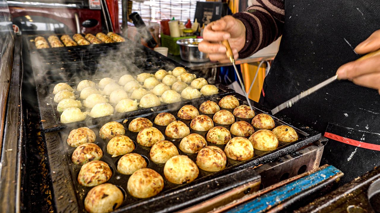 Так вкусно! Поллок-роу и сыр-такояки. Уличная еда в Кореи