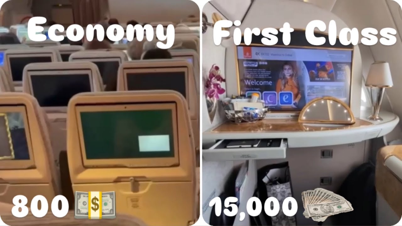 Первый класс Emirates против эконом-класса Emirates | В чём разница? Чего ожидать!