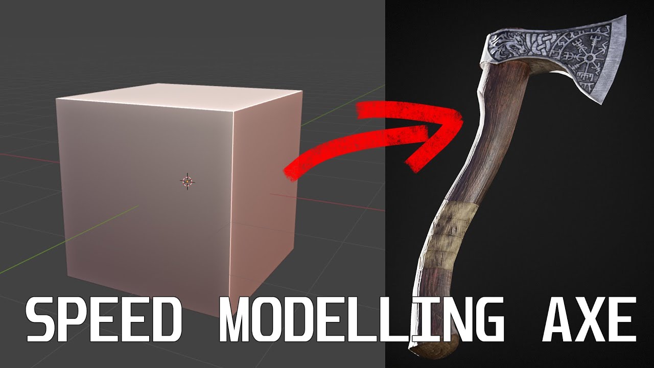 LOW POLY AXE SPEED MODELLING #blender3d #substancepainter #marmosettoolbag