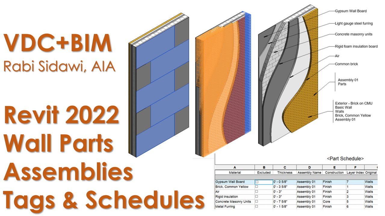 Revit 2022 Wall Parts, Assemblies, Tags & Schedules 4K