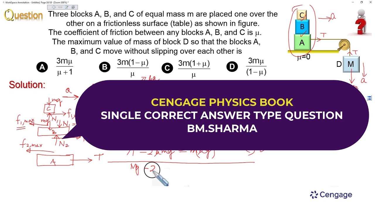 Laws of motion | Friction #1| Cengage Book | BM SHARMA | JEE 2023 | NEET
