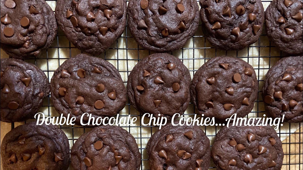 How To Make Double Chocolate Chip Cookies...Thick Soft Chewy Cookies