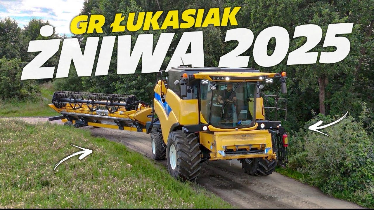 Pełnometrażowe Żniwa 2025 W Gr Łukasiak ☆ New Holand 6.80 & Massey Ferguson 8740 Na Stroboskopach ☆