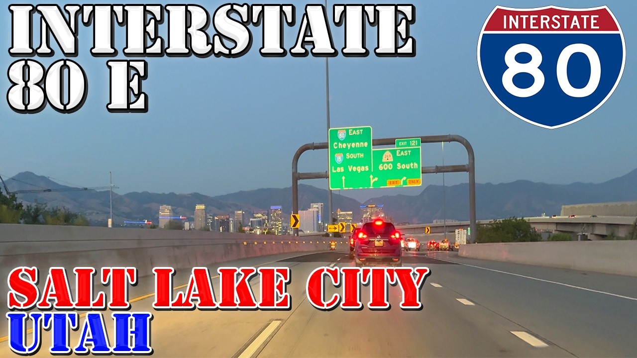I-80 East - Salt Lake City - Utah - 4K Night Highway Drive