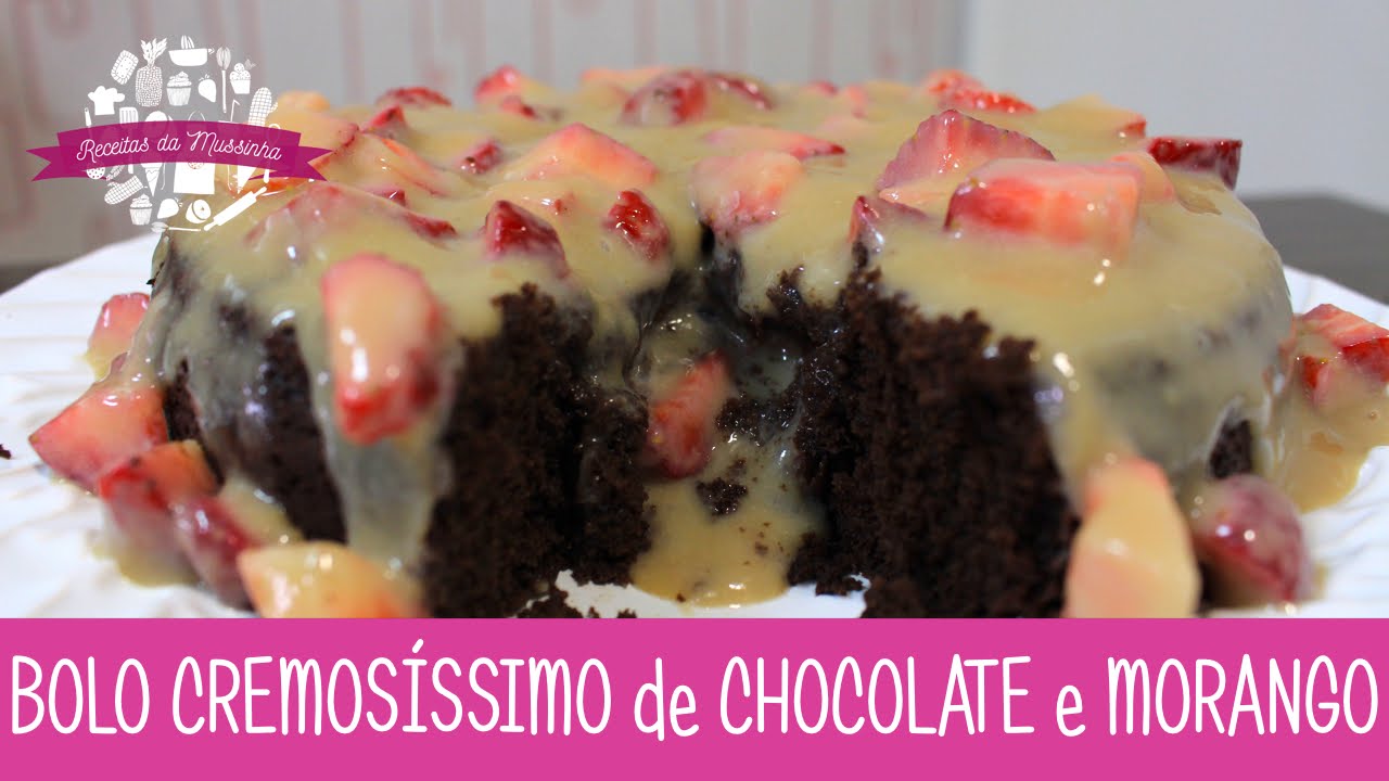 BOLO CREMOSÍSSIMO de CHOCOLATE com MORANGO - Episódio 161 - Receitas da Mussinha