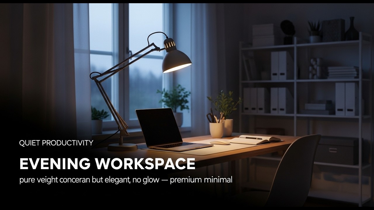 🕰️ Evening Workspace Ambience | Minimalist Low-Fi for Quiet Focus