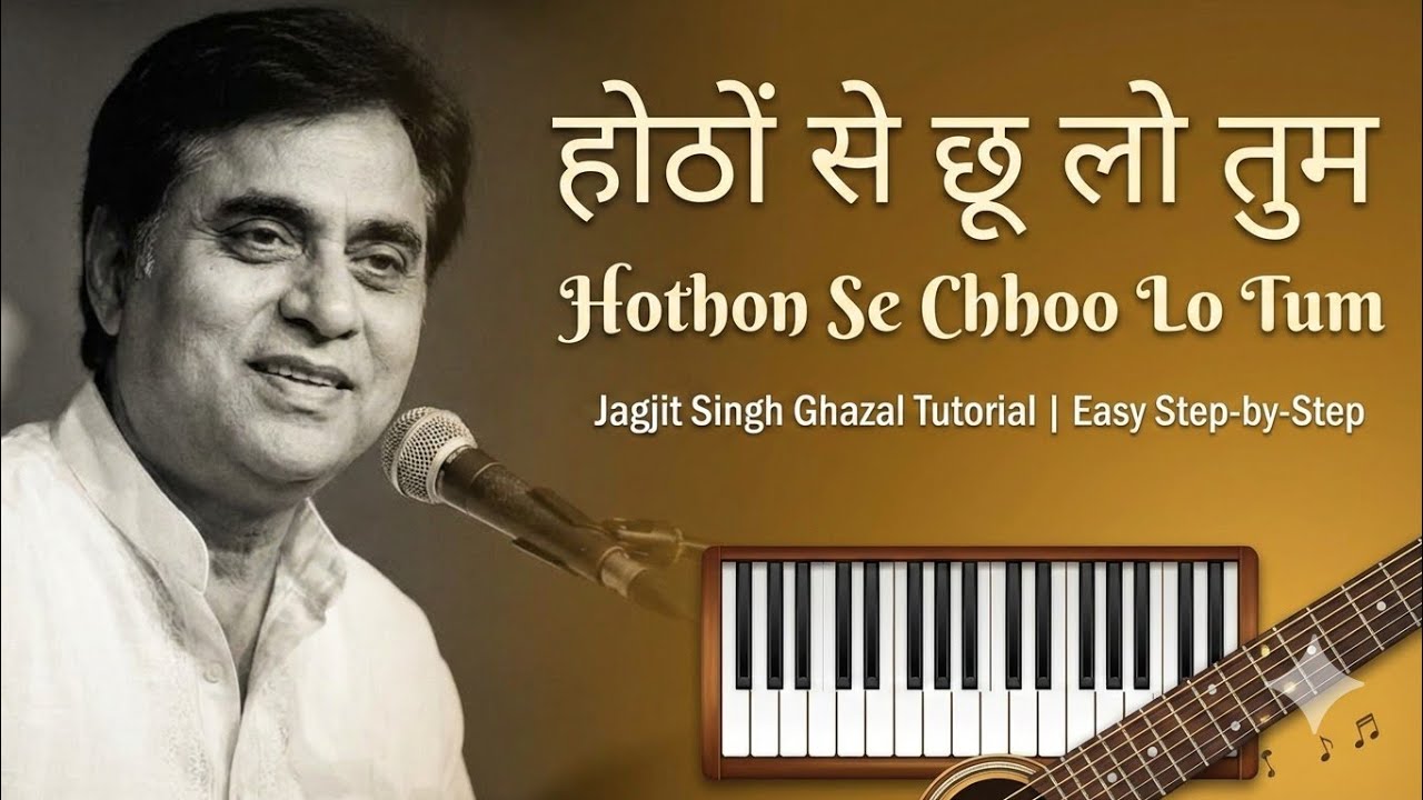 Hothon Se Chhoo Lo Tum - Easy Harmonium/Keyboard Tutorial | Jagjit Singh Ghazal Notes 🎶
