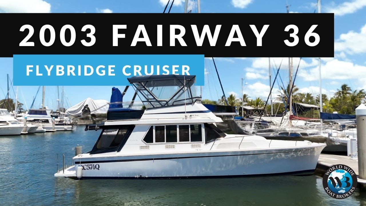 Inside a beautiful condition 2003 Fairway 36 Flybridge Cruiser - For Sale