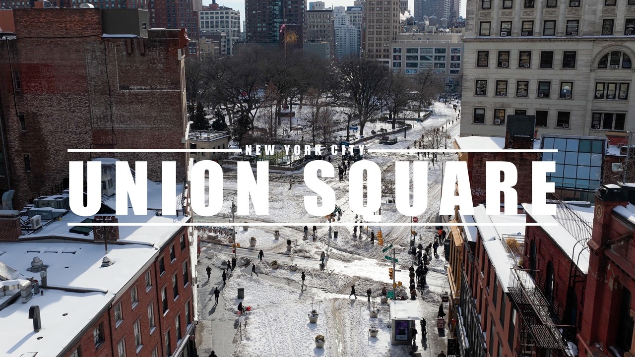 NYC Winter - Drone Union Square