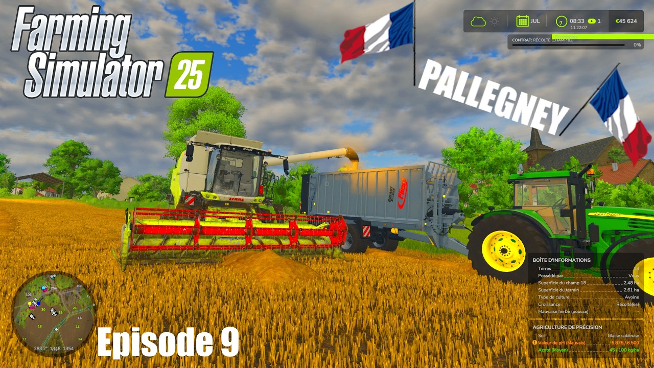 FS 25 || MAP PALLEGNEY # 9 ||  🌿GROS CHANTIER DE MOISSON 🌿