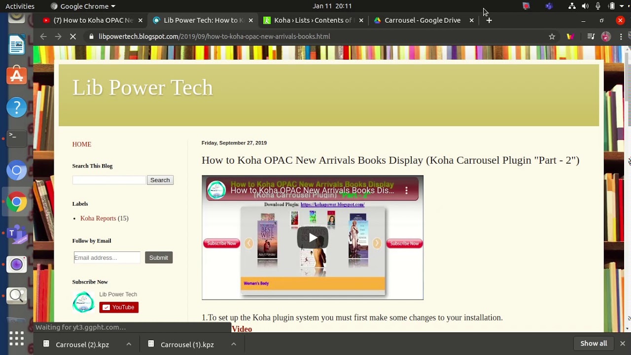 Koha Customization-New Arrivals Plugin Installation