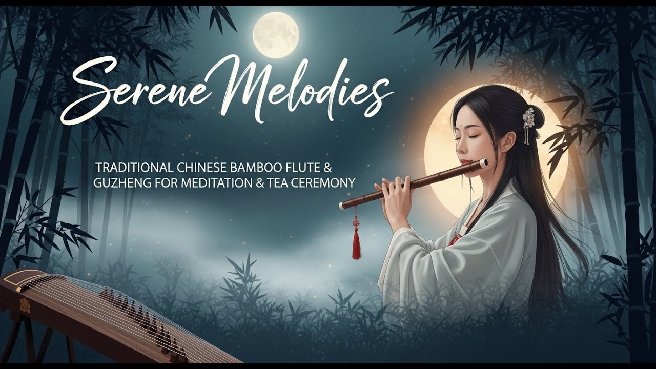 Traditional Chinese bamboo flute music with soft guzheng  #chinese #music #music #sleep p
