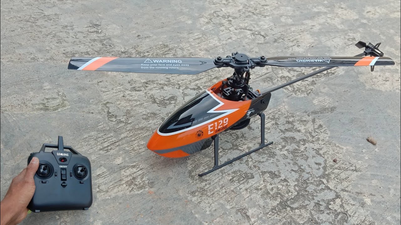 RC Helicopter 4 channel Eachine E129 Altitudehold 15 minutes flight time - unboxing and Fly test