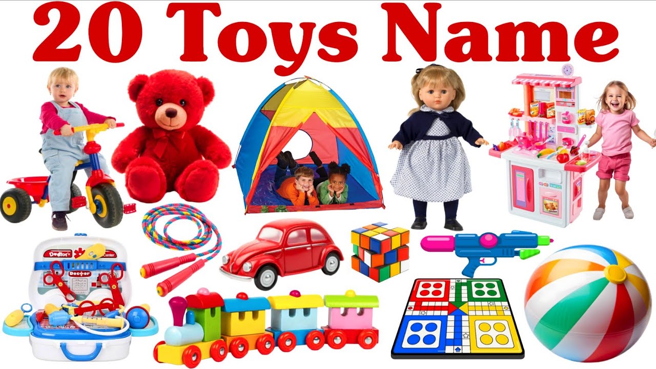20 खिलौनों के नाम सीखें बच्चों के लिए | Learn 20 Toy Names for Kids with Pictures and Sound