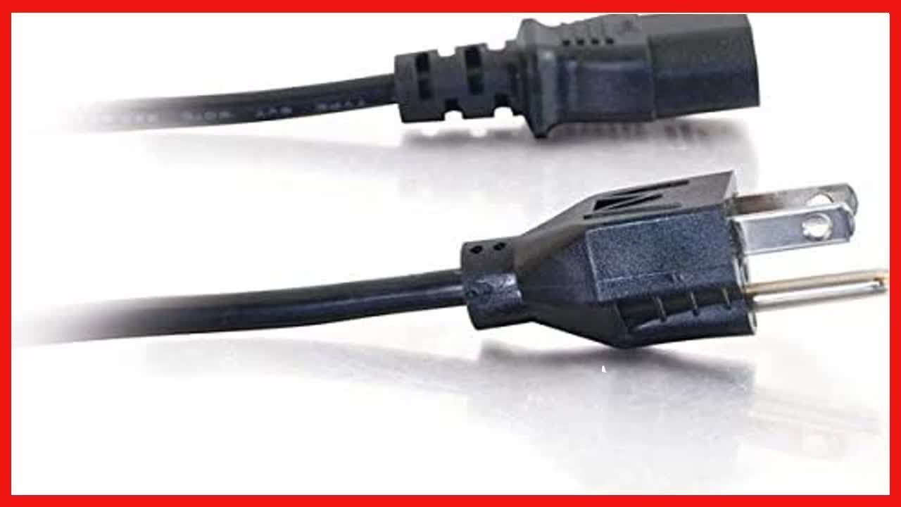 C2G Power Cord, Replacement Power Cable, 3 Pin Connector, Universal Power Cord, 18 AWG, Black, - HD