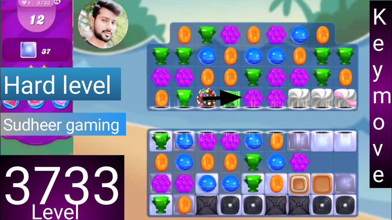 Candy crush saga level 3733 । No boosters ।  Hard level । Candy crush 3733 help। Sudheer Gaming