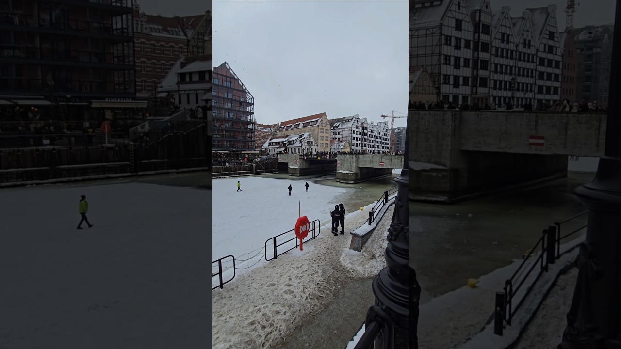 **&bdquo;Policja vs. polska dusza na lodzie Motławy ❄️ Archiwalne nagranie. A Wy wchodziliście?
