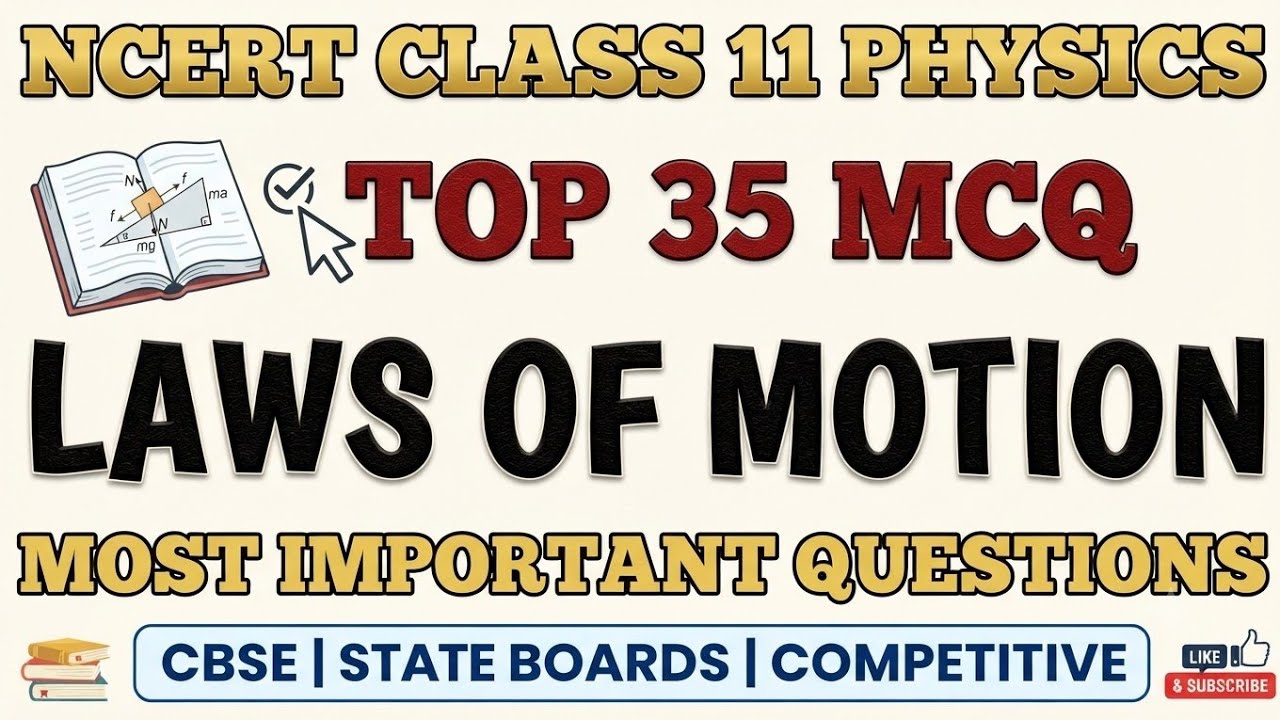 Best MCQ Class 11 Laws of Motion | Class 11 Physics MCQ | MCQ NCERT Class 11 Physics