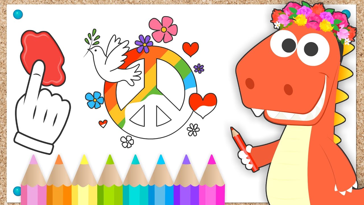 Learn with Eddie how to color the Peace symbol 🕊✨ Eddie on the World Peace Day