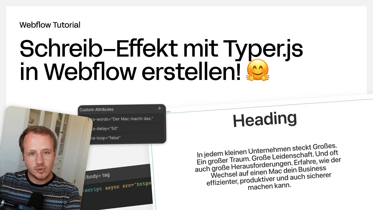 Schreib - Effekt mit Typer.js in Webflow erstellen! 🤗 Headlines mit WOW - Faktor, die überzeugen!